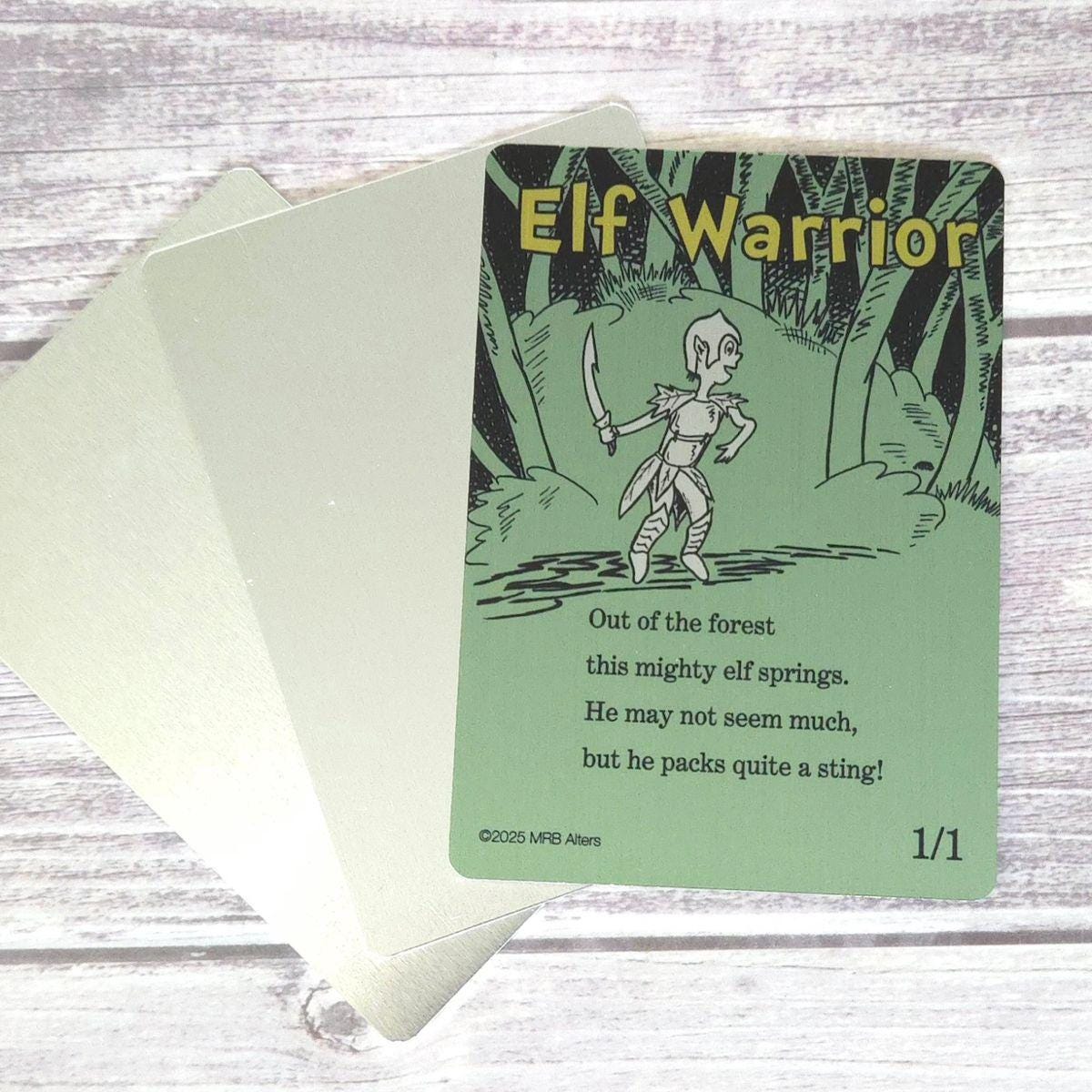 Metal Whimsical Elf Warrior token: Printed on Aluminum