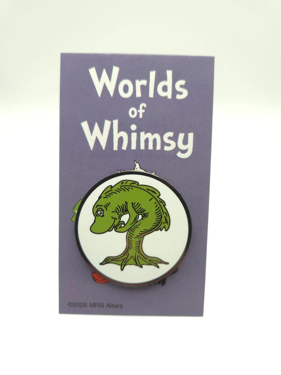 Whimsical Green Mana Fish Hard Enamel Pin