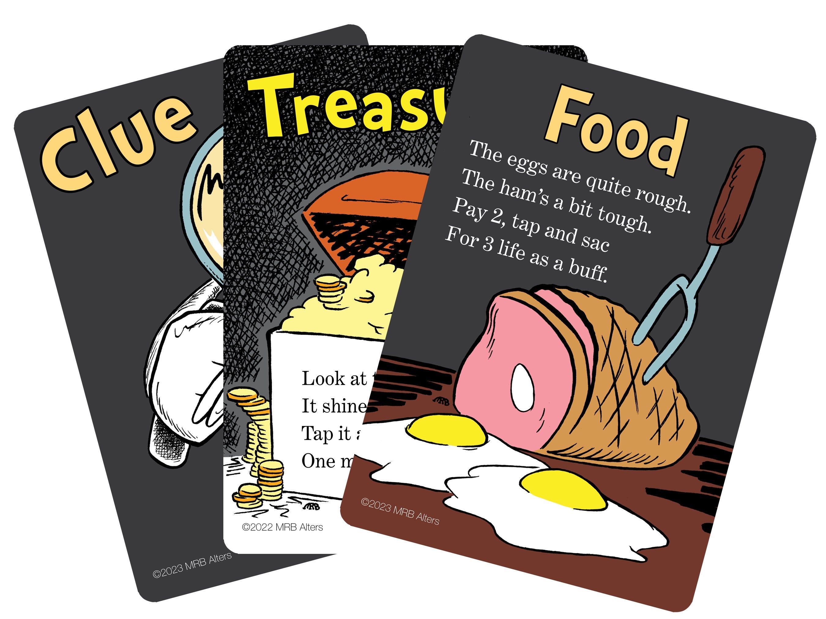 Whimsical Artifact token set (Treasure, Food, Clue)