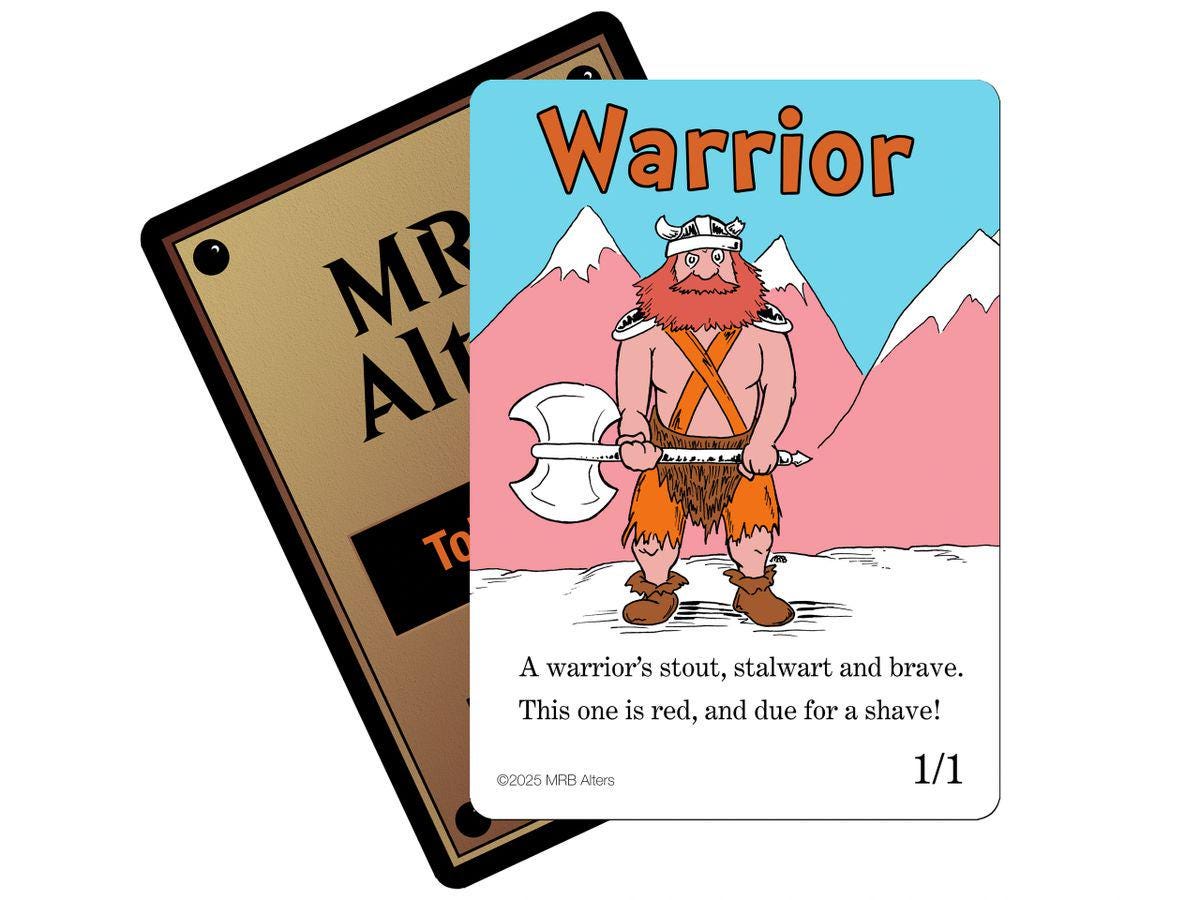 Whimsical Red Warrior token
