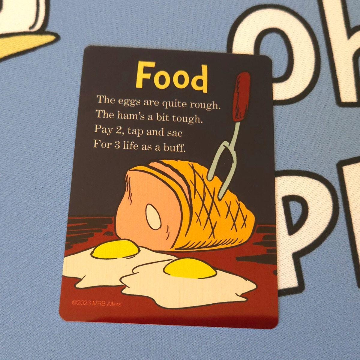 Metal Whimsical Food token: Printed on Aluminum and Illustrated by MRB Alters