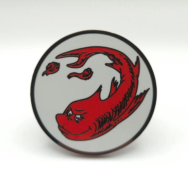 Whimsical Red Mana Fish Hard Enamel Pin