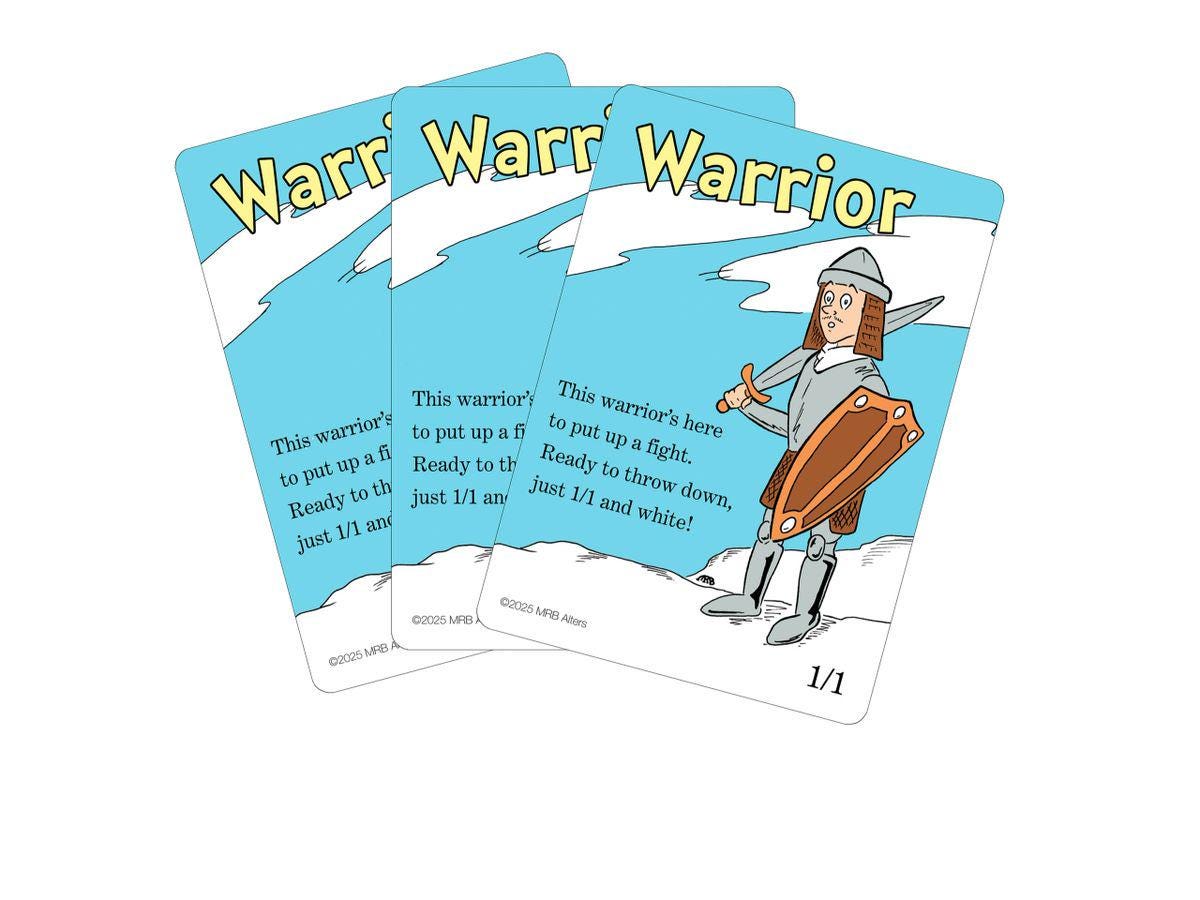 Whimsical Warrior token (white)