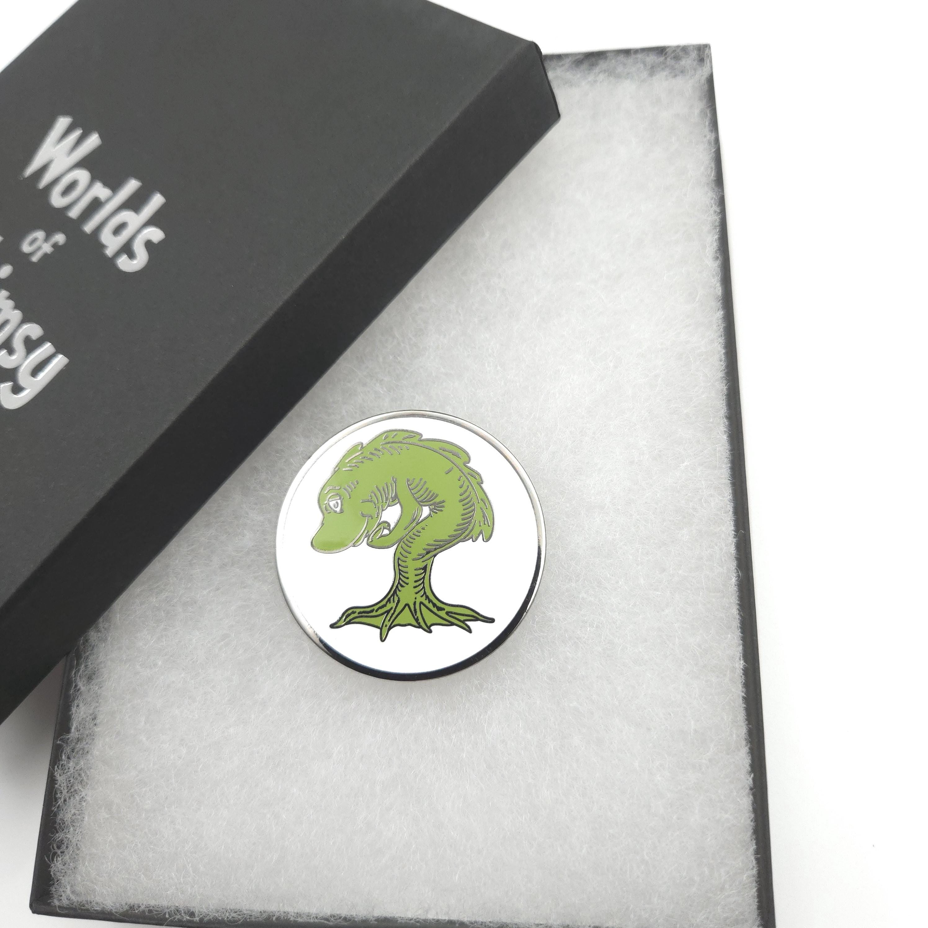 Whimsical Green Mana Fish Hard Enamel Pin