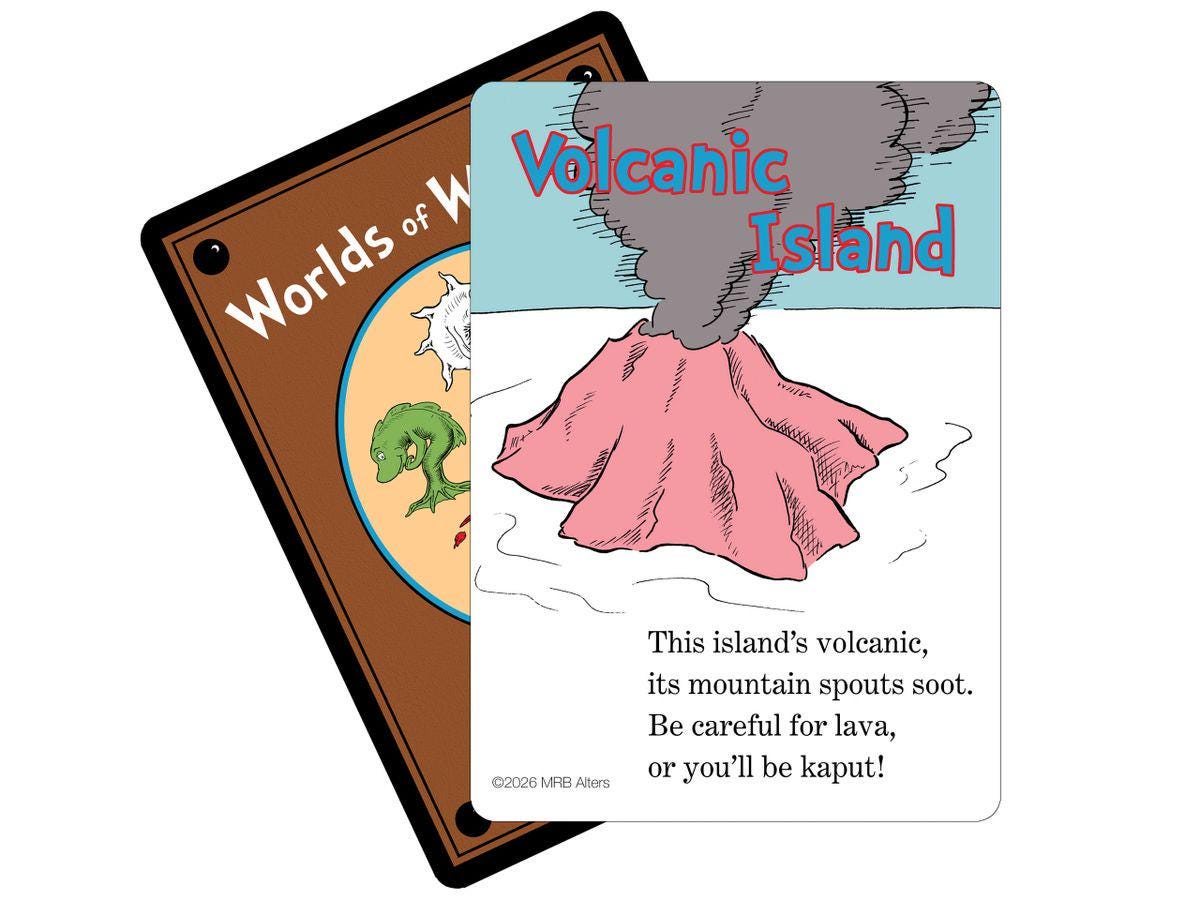 Whimsical Volcanic Island playtest card
