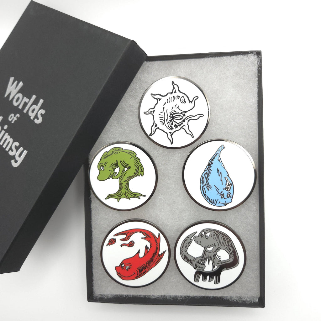 Whimsical Mana Fish Enamel Pin - Set of 5
