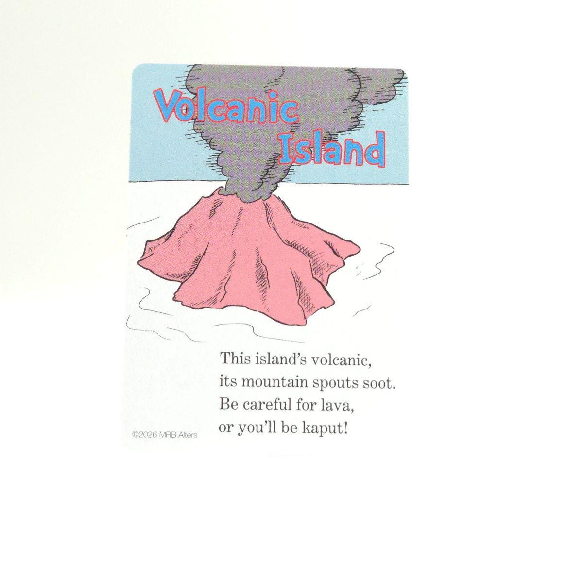 Whimsical Volcanic Island playtest card