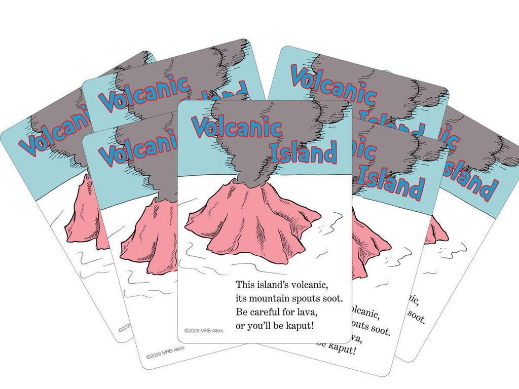 Whimsical Volcanic Island playtest card