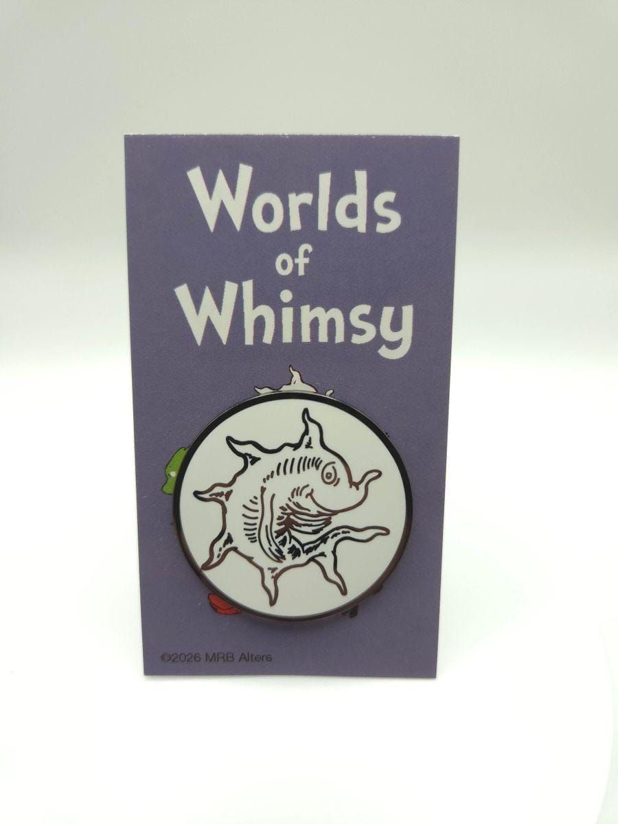Whimsical White Mana Fish Hard Enamel Pin