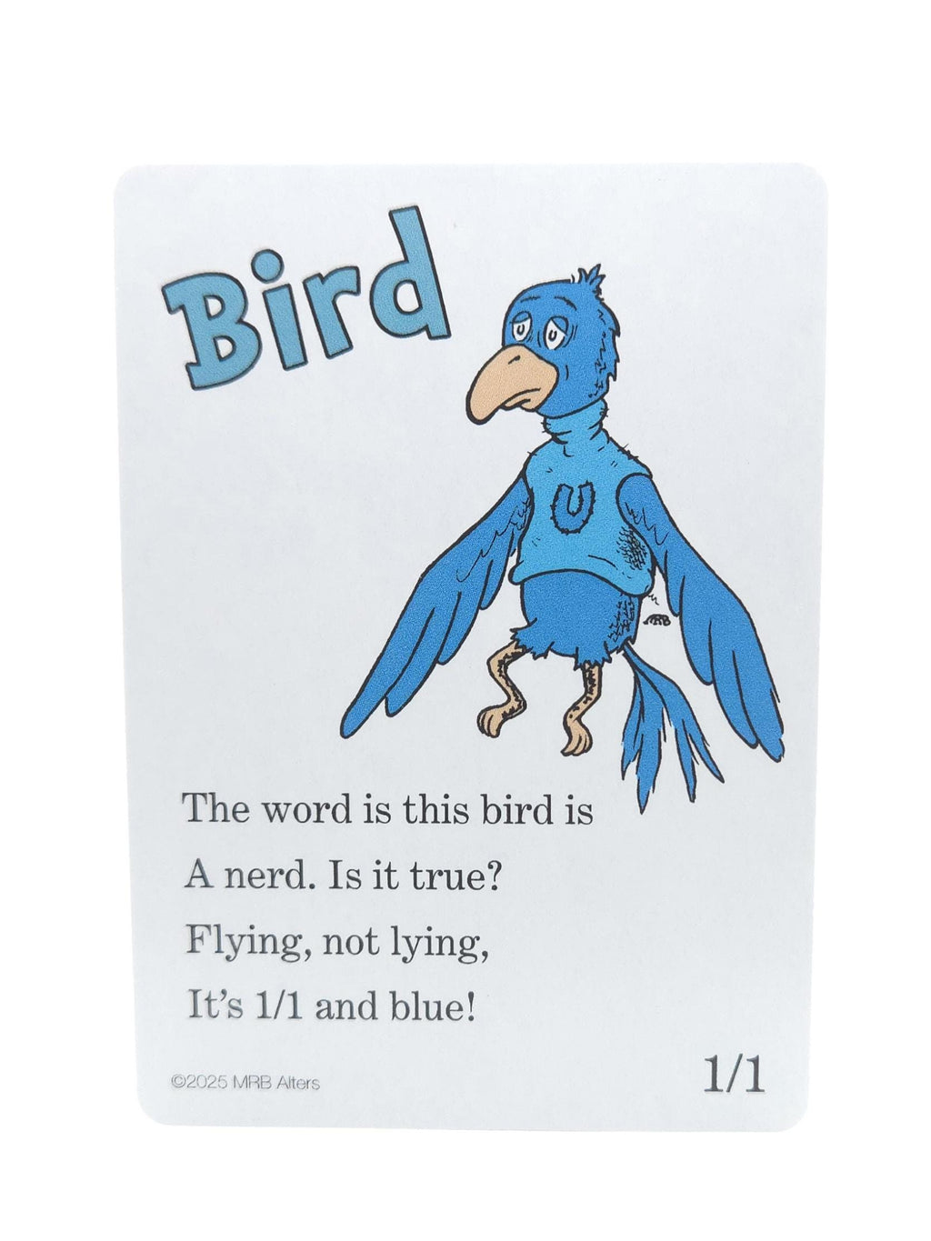 Whimsical Bird token (1/1 blue)