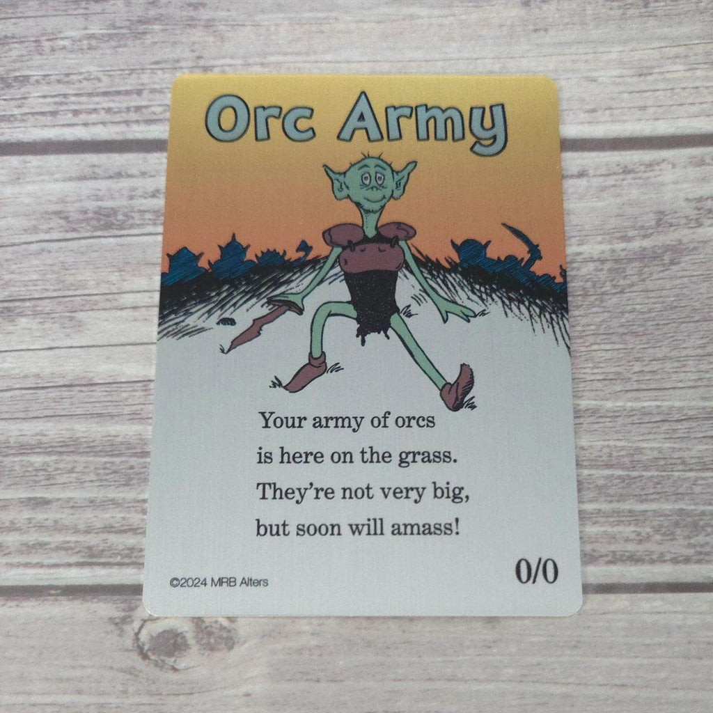 Metal Whimsical Orc Army token: Printed on Aluminum