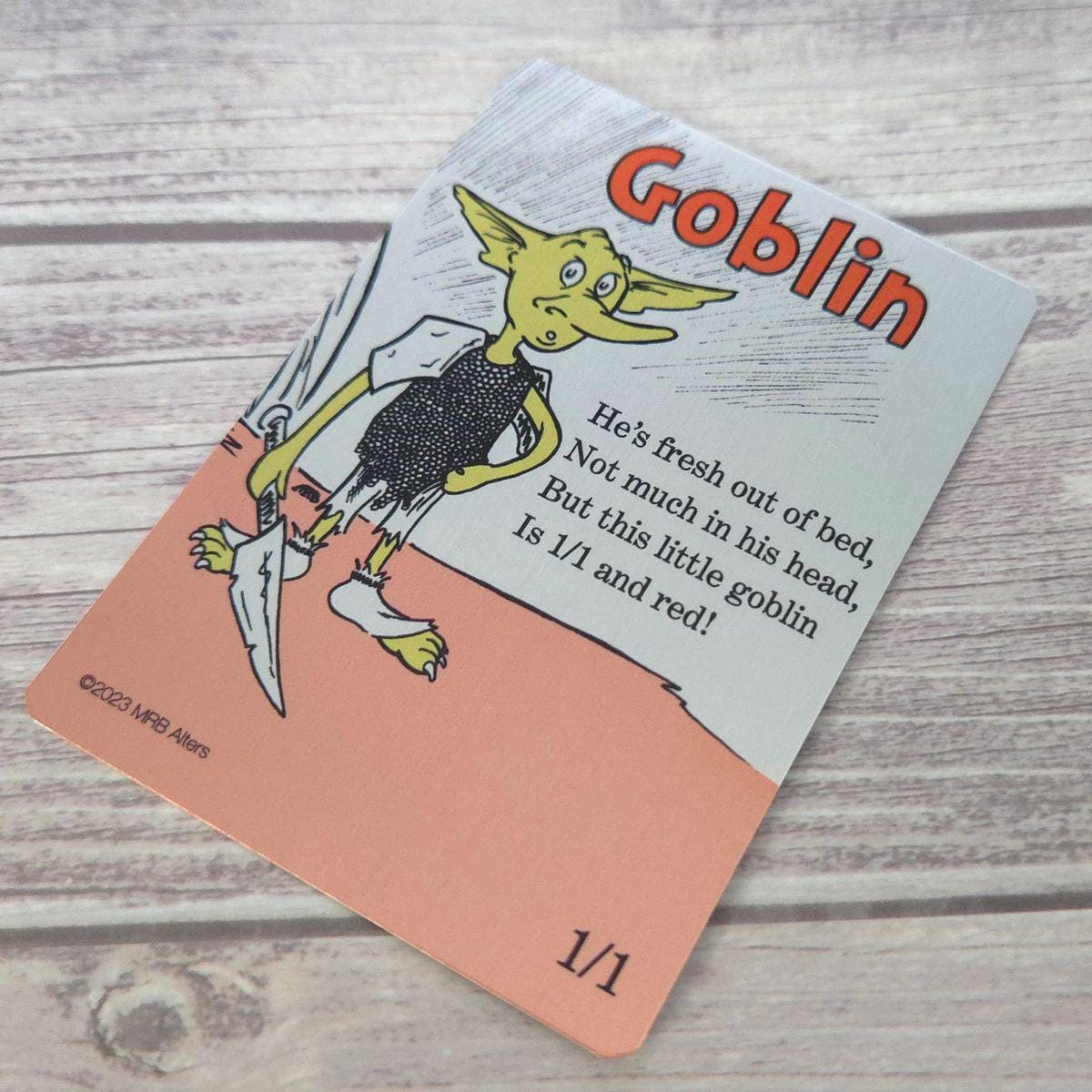 Metal Whimsical Goblin token: Printed on Aluminum