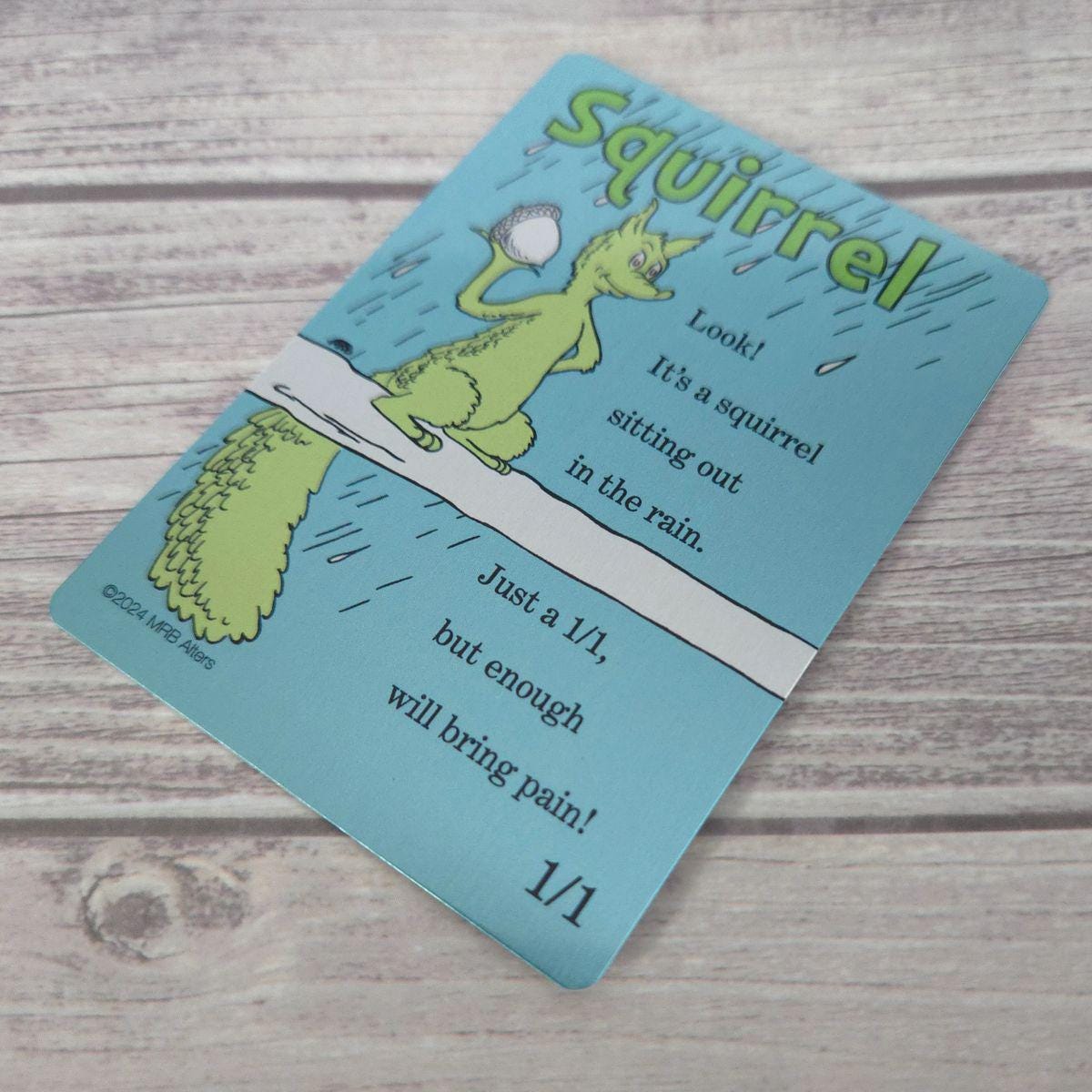 Metal Whimsical Squirrel token: Printed on Aluminum