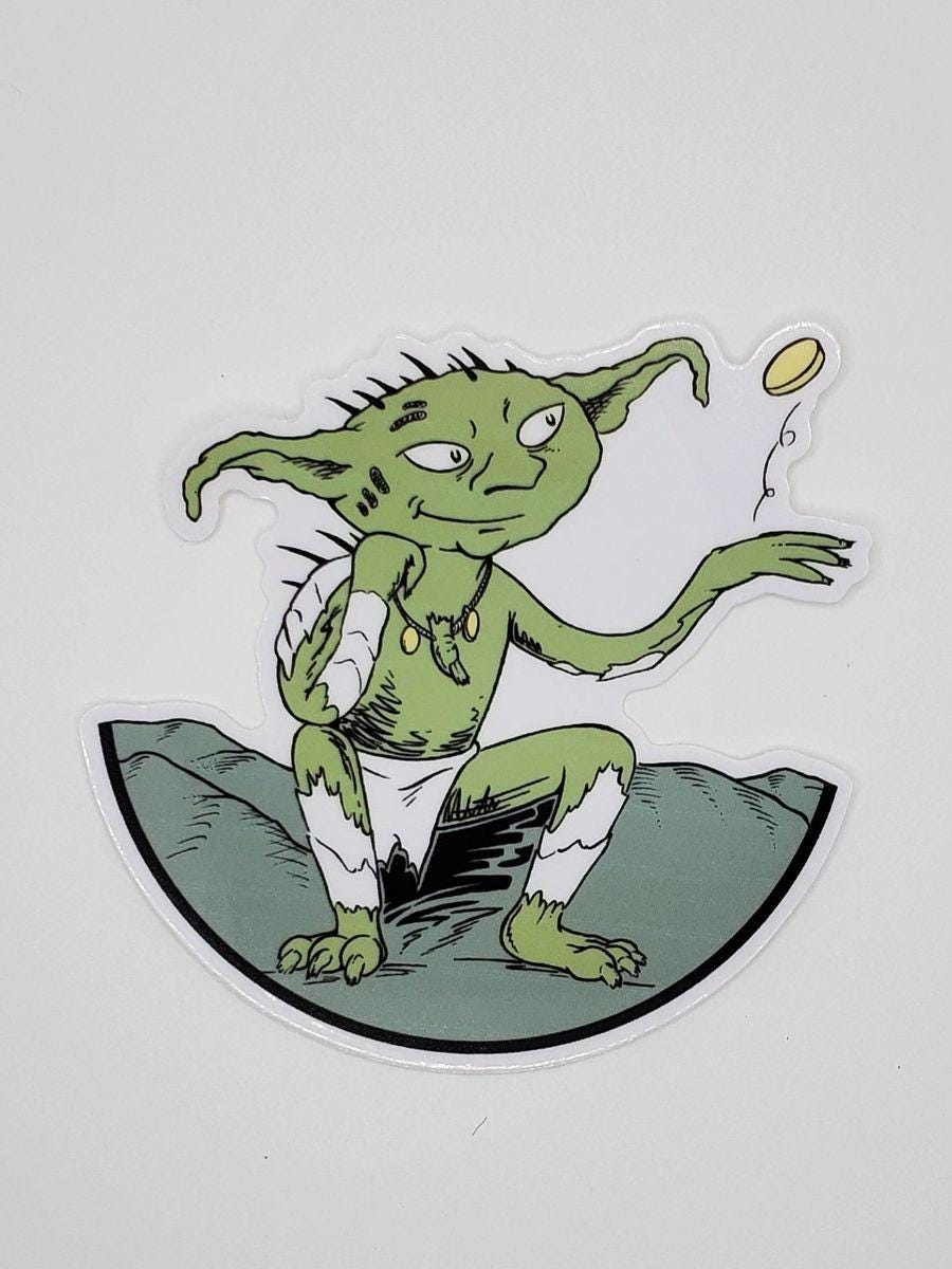 Whimsical Goblin Vinyl sticker