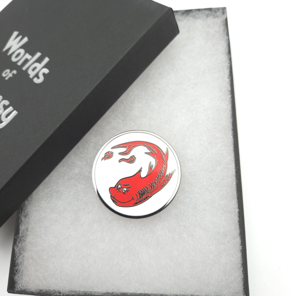 Whimsical Red Mana Fish Hard Enamel Pin
