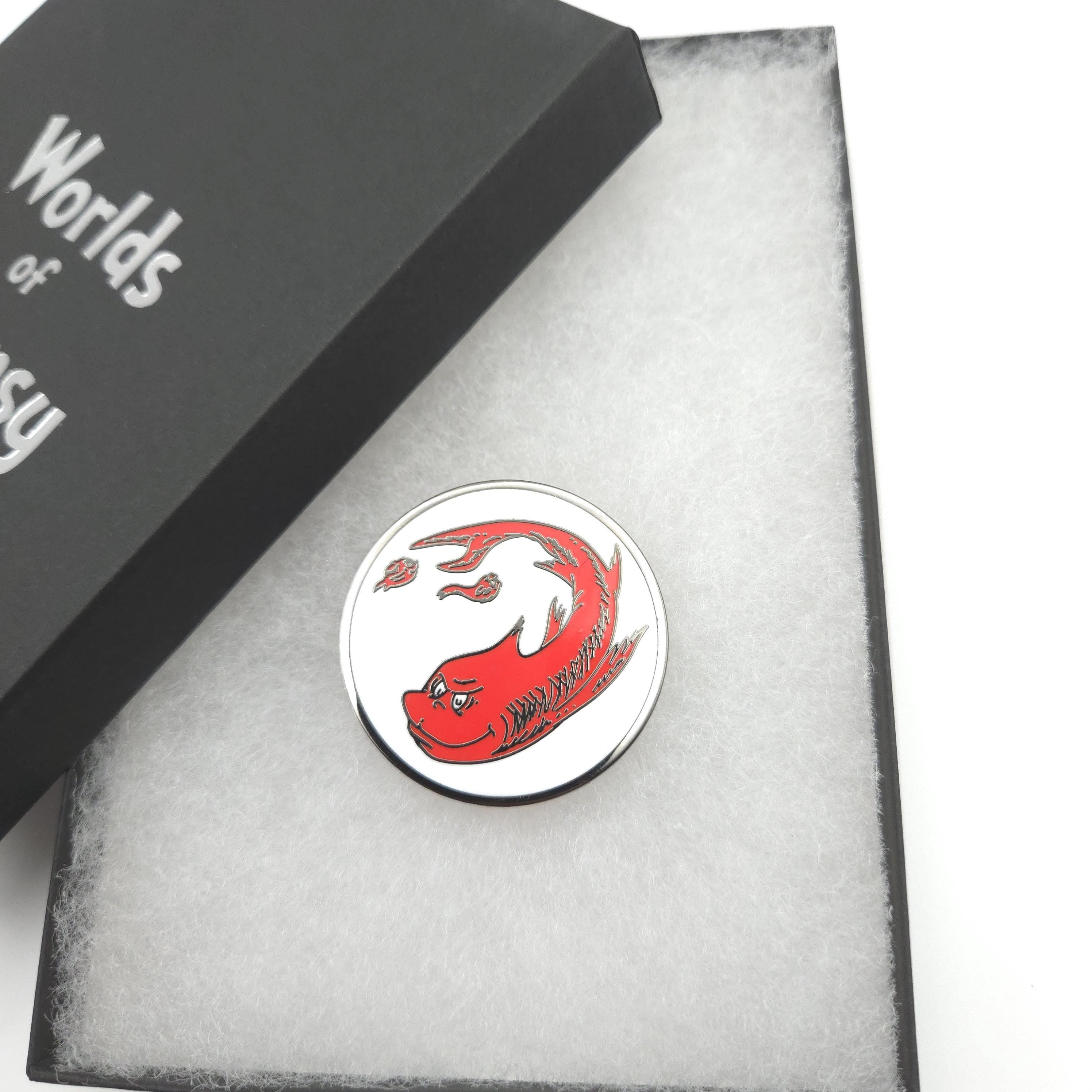 Whimsical Red Mana Fish Hard Enamel Pin