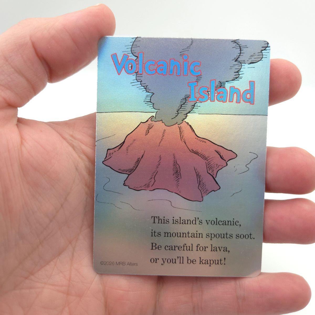 Whimsical Volcanic Island playtest card