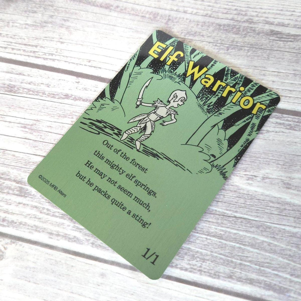 Metal Whimsical Elf Warrior token: Printed on Aluminum