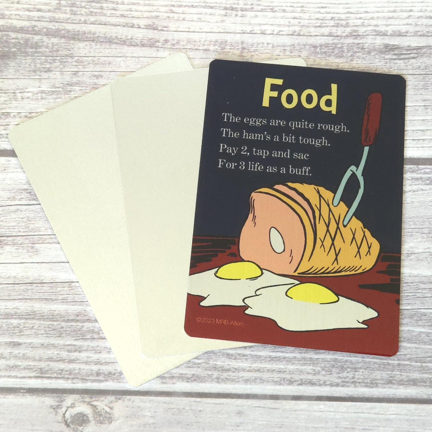 Metal Whimsical Food token: Printed on Aluminum and Illustrated by MRB Alters