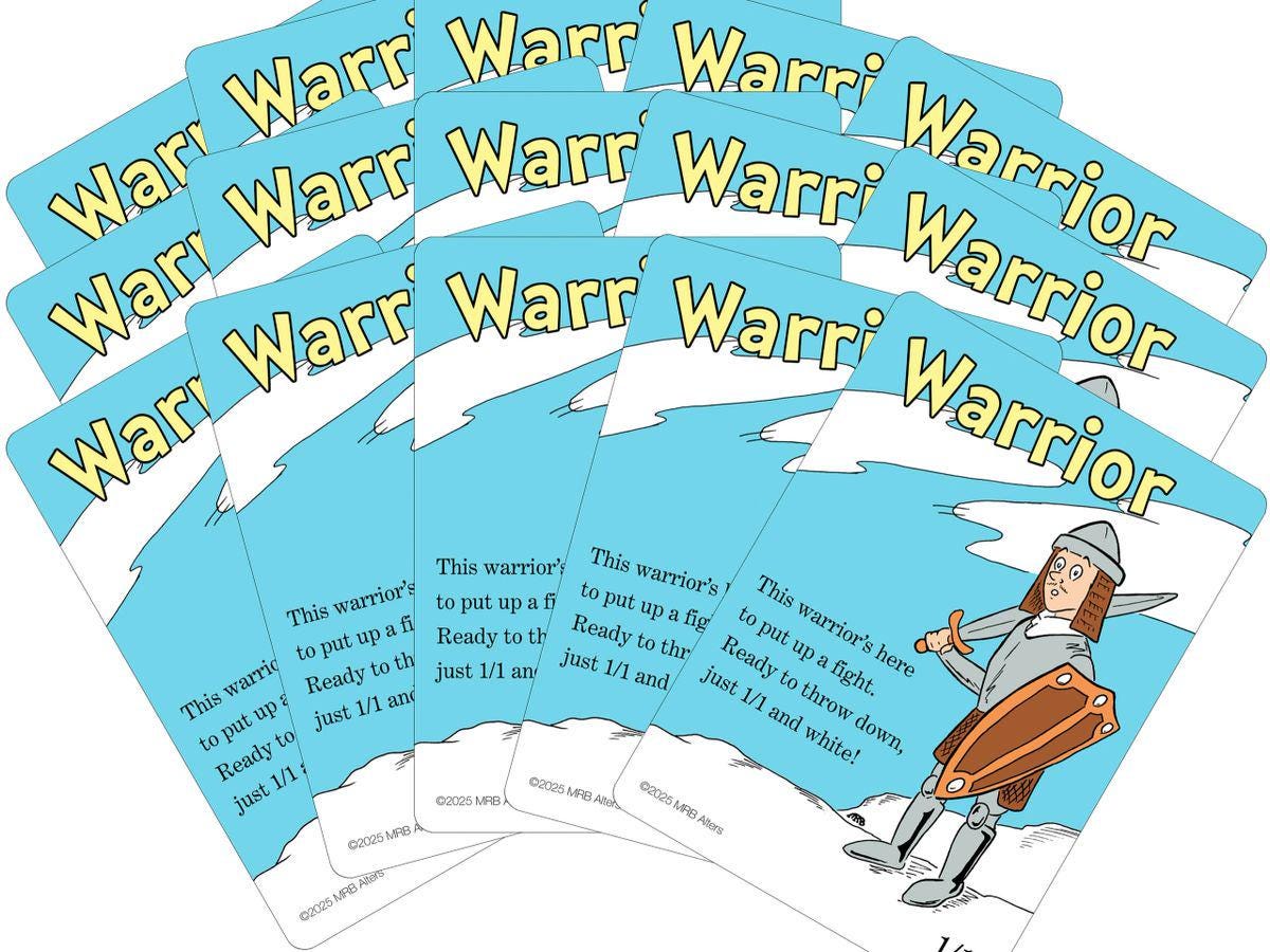 Whimsical Warrior token (white)