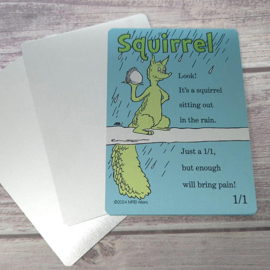 Metal Whimsical Squirrel token: Printed on Aluminum