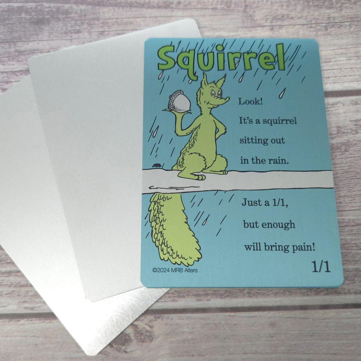 Metal Whimsical Squirrel token: Printed on Aluminum