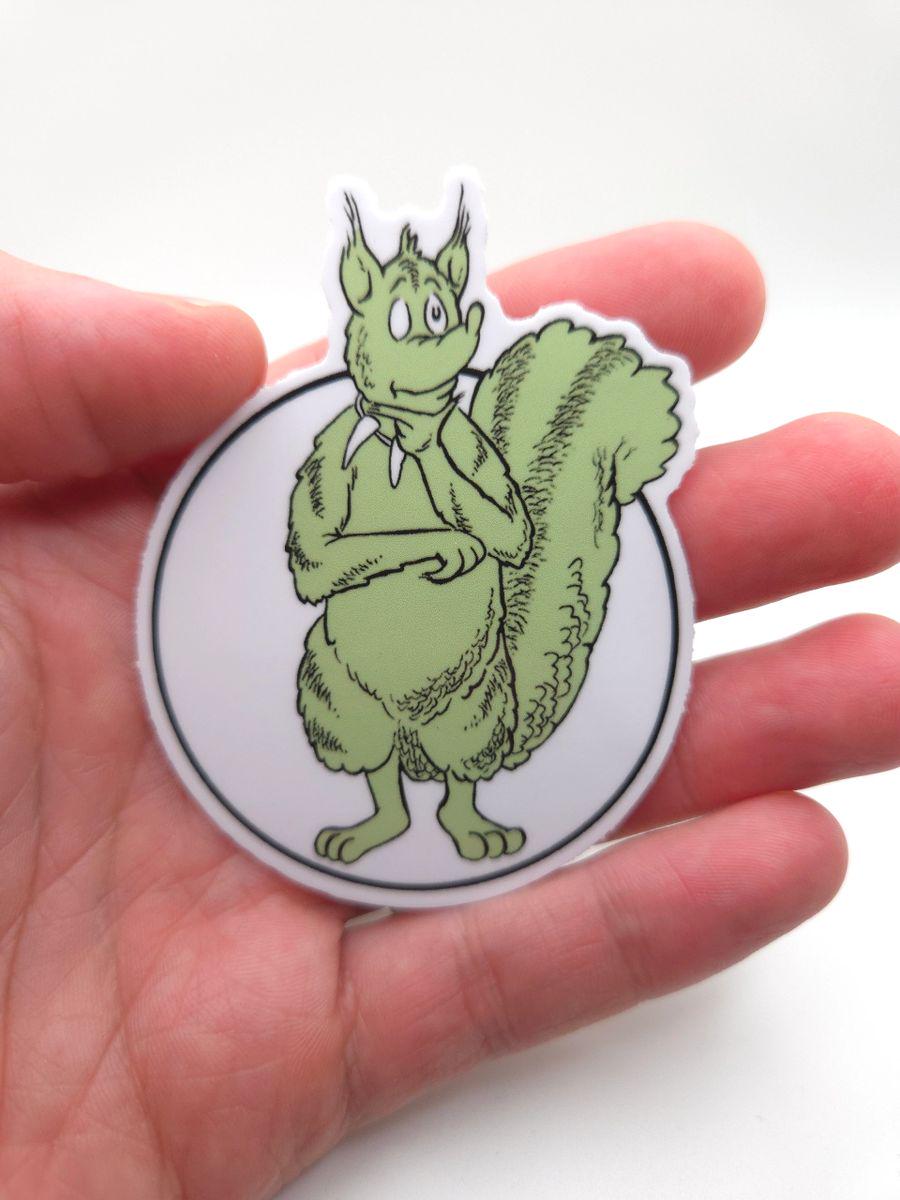 Whimsical Squirrel vinyl sticker
