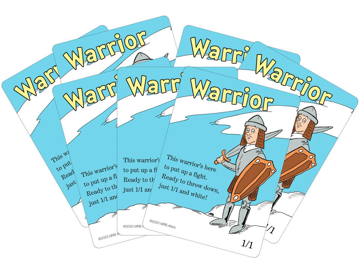 Whimsical Warrior token (white)