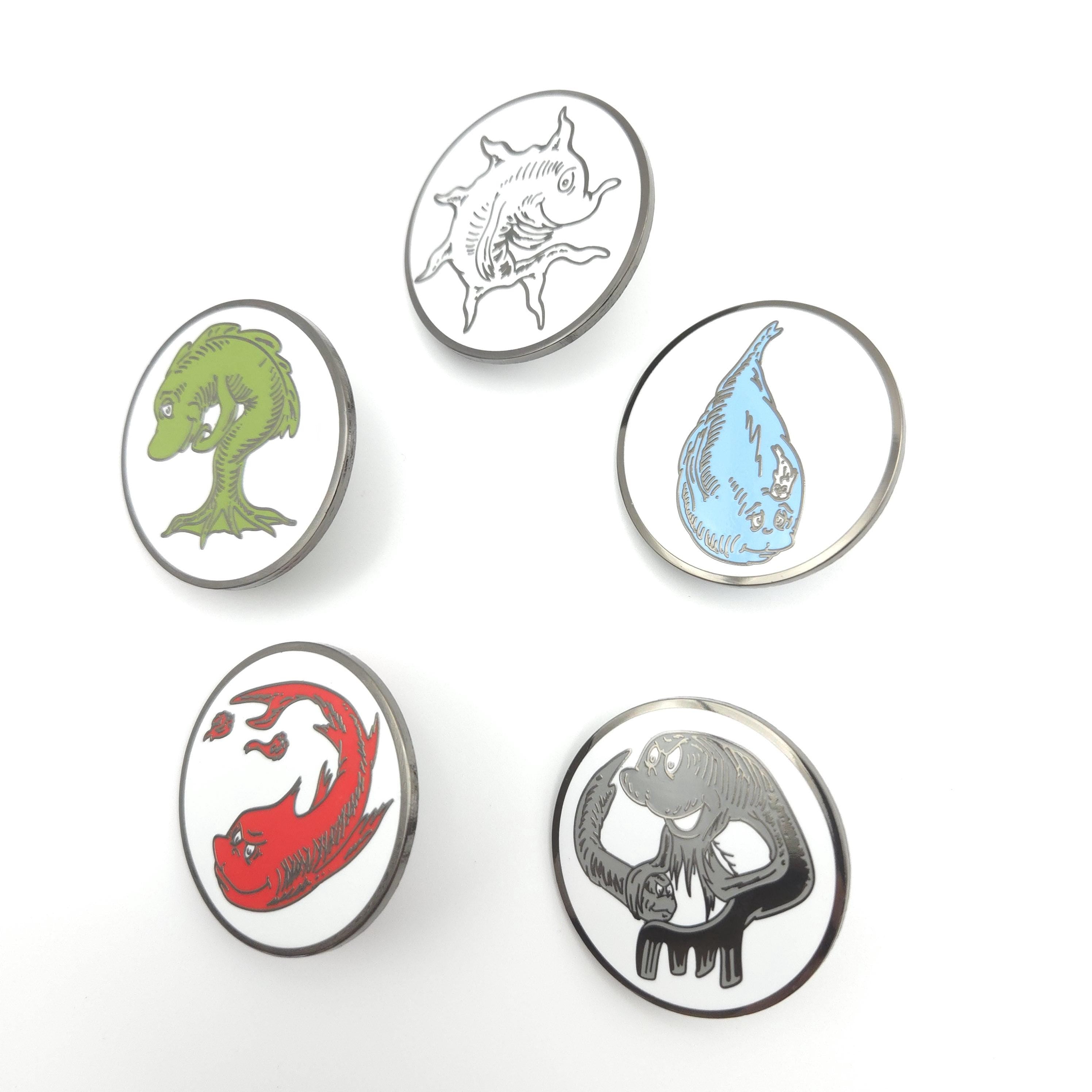 Whimsical Mana Fish Enamel Pin - Set of 5