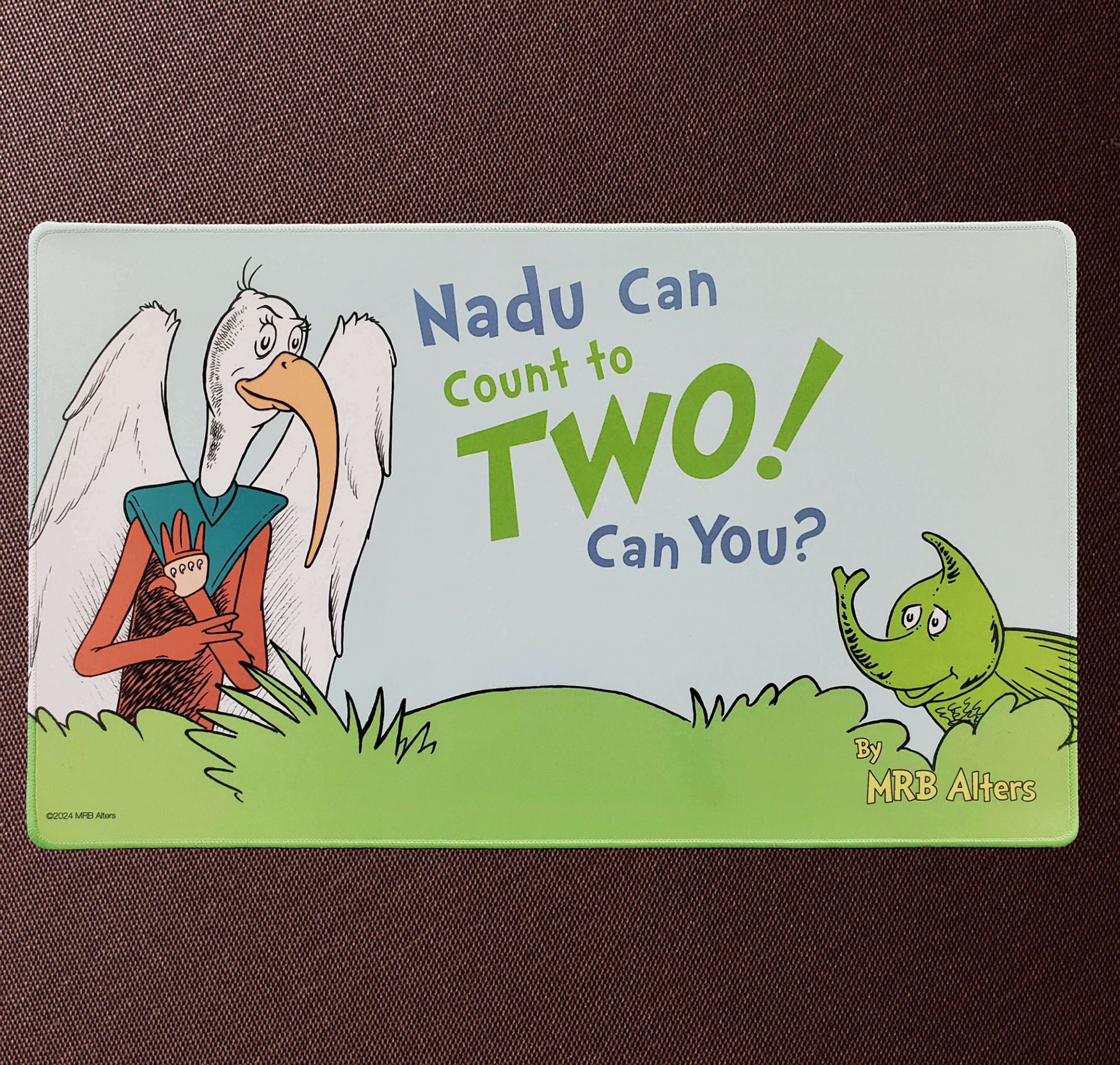 "Nadu Can Count to Two" whimsical playmat