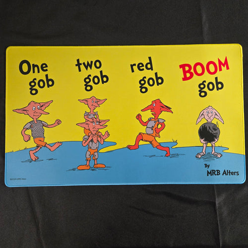 "One Gob Two Gob Red Gob Boom Gob" Whimsical Playmat