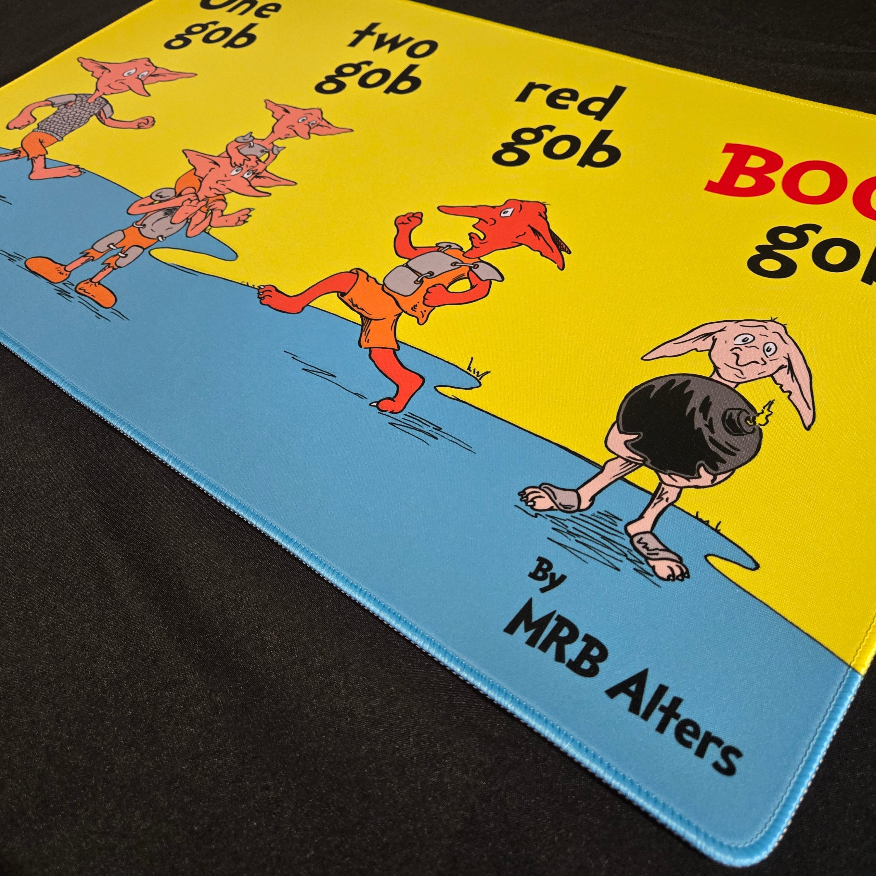 "One Gob Two Gob Red Gob Boom Gob" Whimsical Playmat